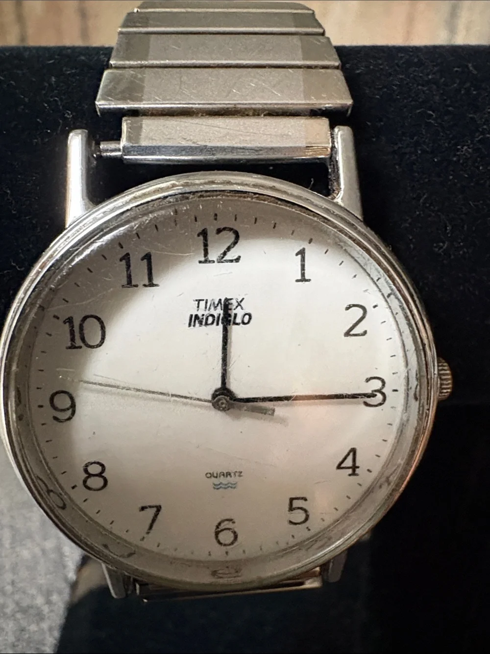 Timex Silver White Dial Men's Stretch Bracelet Watch